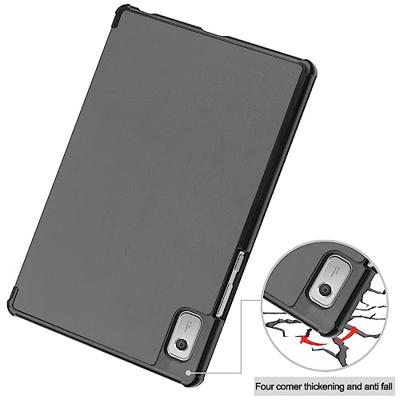 Lunso - Lenovo Tab M9 (9 inch) - Tri-Fold Bookcase hoes - Grijs Lunso - Lenovo Tab M9 (9 inch) - Tri-Fold Bookcase hoes - Grijs