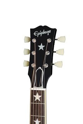 Epiphone Modern Collection J-180 LS Ebony elektrisch-akoestische westerngitaar met koffer