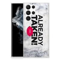 Samsung Galaxy S22 Ultra | Siliconen hoesje | met naam Already Taken White - thumbnail