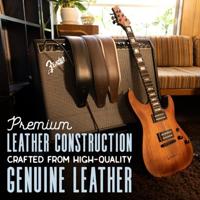 Levys Leathers M26PD-BLK gevoerde lederen gitaarband - zwart - thumbnail