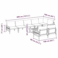 Tuinbankenset met kussen 9 pcs Zwart Staal - thumbnail