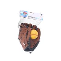Honkbalset kunstleder handschoen 9 en pvc bal - thumbnail