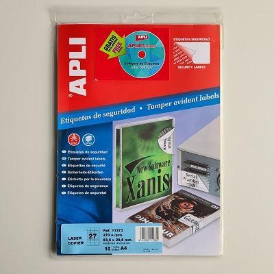 Apli Security etiketten 63,5x29,6 mm Apli Security etiketten 63,5x29,6 mm