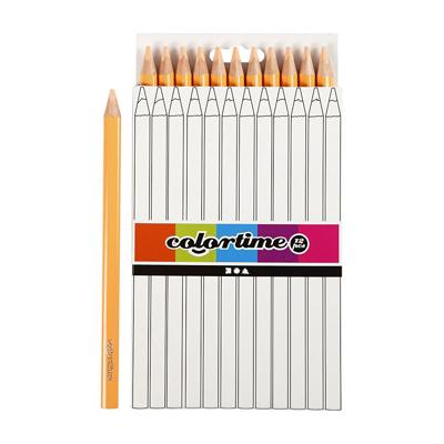 Colortime Driehoekige jumbo kleurpotloden - huidskleur, 12st.