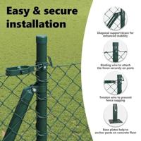 VidaXL Afrasteringspaal groen 10 x 1,4 m (40 x 40 mm gaas) - thumbnail