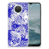 Silicone Back Case Nokia G20 | G10 Angel Skull Blauw - thumbnail