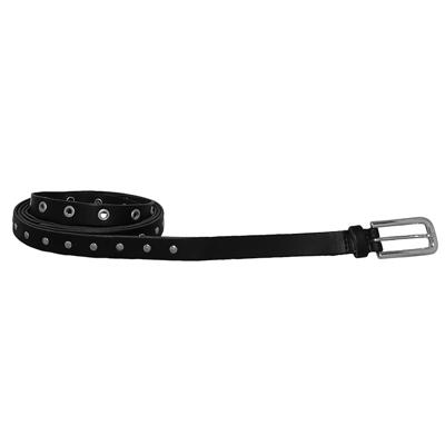 Elvy Belt Dubbele Wikkelriem Hoops en Studs Zwart 245 cm