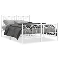 Bedframe met hoofd- en voeteneinde metaal wit 135x190 cm - thumbnail