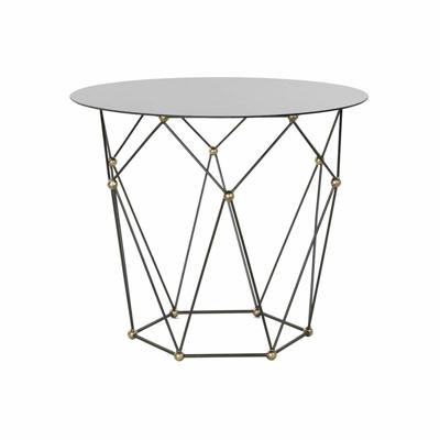 Bijzettafel DKD Home Decor Zwart Metaal Kristal Gouden (70 x 70 x 60 cm)