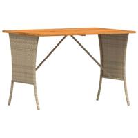 Tuintafel met acaciahouten blad 105x75x72 cm poly rattan beige - thumbnail