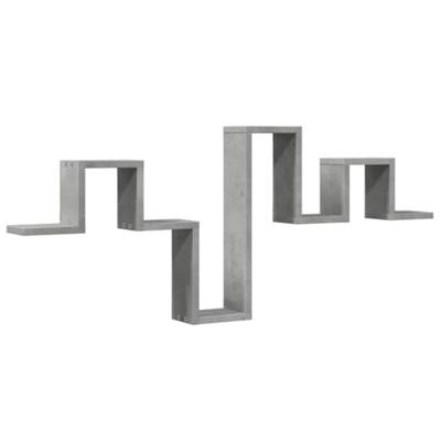 Wandschap 104,5x10x43 cm bewerkt hout betongrijs
