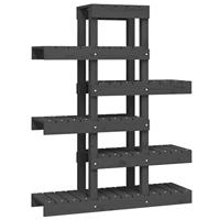 Plantenstandaard 85x25x109,5 cm massief grenenhout grijs - thumbnail