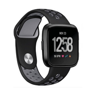 Fitbit Versa 1 / 2 & Lite sportbandje - Maat: Large - Zwart + grijs Fitbit Versa 1 / 2 & Lite sportbandje - Maat: Large - Zwart + grijs
