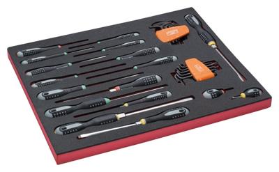 Bahco Foaminlay Fit&Go 3/3 met inbussleutels | gleuf- | Phillips- | Pozidriv- | TORX-schroevendraaiers - 34-delig - FF1A1003 Bahco Foaminlay Fit&Go 3/3 met inbussleutels | gleuf- | Phillips- | Pozidriv- | TORX-schroevendraaiers - 34-delig - FF1A1003