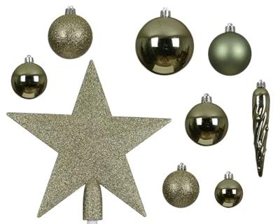 Decoris kerstballen Plastic mix+piek 33st Rosemarijn