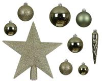 Decoris kerstballen Plastic mix+piek 33st Rosemarijn - thumbnail