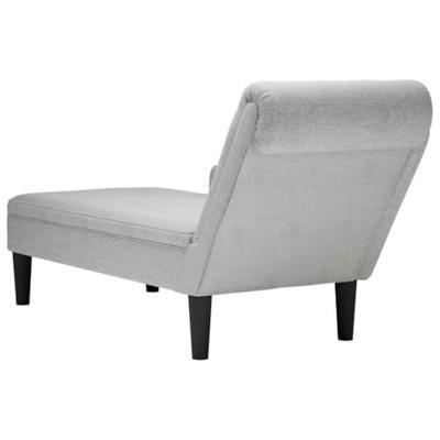 Chaise longue met kussen en rechterarmleuning stof wolk grijs