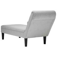 Chaise longue met kussen en rechterarmleuning stof wolk grijs - thumbnail