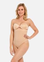 Magic corrigerende string hoog - Hi Waist Thong - Hoge correctie shapewear string - Huidskleur - zwart - thumbnail