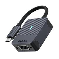Rapoo USB-C Adapter, USB-C naar VGA, grijs Desktop accessoire Zwart - thumbnail