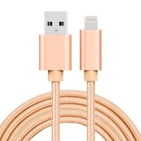 2m 3A geweven stijl metaal hoofd 8 pins naar USB Data / de kabel van de lader voor iPhone X / iPhone 8 & 8 Plus / iPhone 7 & 7 Plus / iPhone 6 & 6s & - thumbnail
