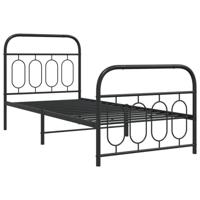 Bedframe met hoofd- en voeteneinde metaal zwart 90x190 cm - thumbnail