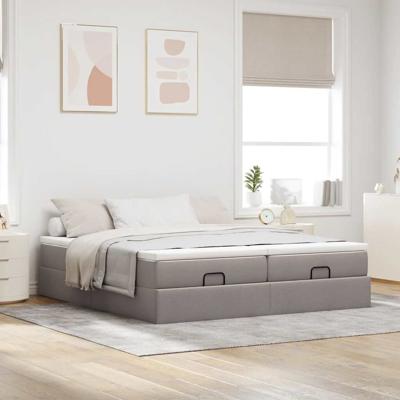 Ottoman bed met matrassen 180x200cm stof taupe