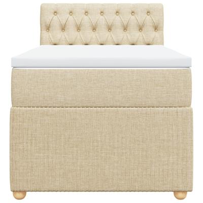 Boxspring met matras stof crèmekleurig 90x200 cm