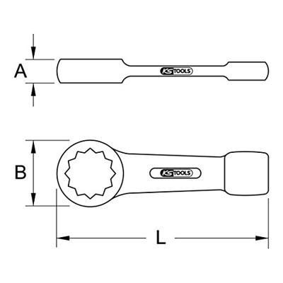 KS Tools 5171995 517.1995 Slagringsleutel Sleutelbreedte (metrisch) 195 mm