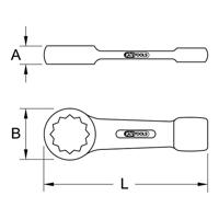 KS Tools 9637780 963.7780 Slagringsleutel Sleutelbreedte (metrisch) 165 mm - thumbnail
