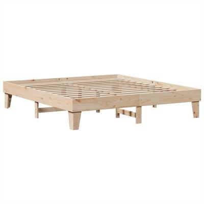 Bed met boekenkast zonder matras massief grenenhout 90x200 cm - thumbnail