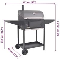VidaXL Houtskoolbarbecue met onderplank zwart - thumbnail