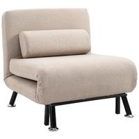 HOMCOM Slaapstoel (Breedte 75 cm, Beige) - thumbnail