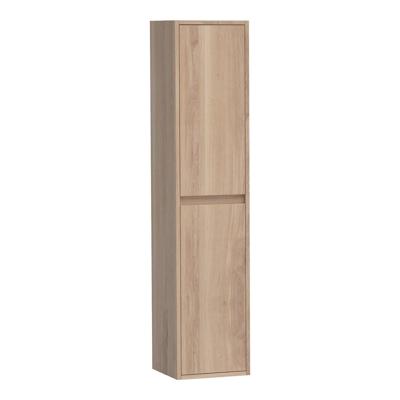Brauer Adore - Hoge Kast - 160 cm - 2 Deuren - Greeploos - Links of Rechtsdraaiend - Lamellen Eiken Naturel