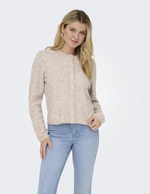 Only Onlsimoni L/s O-neck Cardigan Knt Noos Vest Pumice Stone