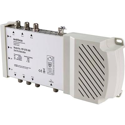 Renkforce RF-STS-360 Satelliet multiswitch Ingangen (satelliet): 5 (4 satelliet / 1 terrestrisch) Aantal gebruikers: 6 geschikt voor Quad LNB Renkforce RF-STS-360 Satelliet multiswitch Ingangen (satelliet): 5 (4 satelliet / 1 terrestrisch) Aantal gebruikers: 6 geschikt voor Quad LNB