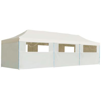 Vouwtent pop-up met 8 zijwanden 3x9 m crème