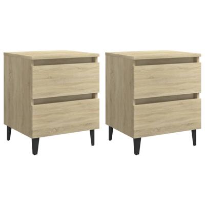 Nachtkastjes 2 st 40x35x50 cm bewerkt hout sonoma eikenkleurig