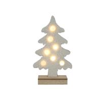 everlands kunstkerstboom teddy 7xLED creme 27cm - thumbnail