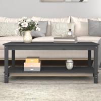 Salontafel 110x55x45 cm massief grenenhout grijs - thumbnail