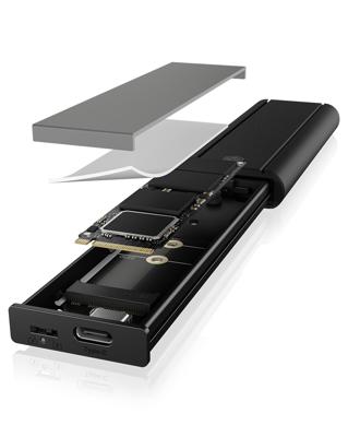 ICY BOX IB-1807MT-C31 behuizing voor opslagstations SDD-behuizing Zwart M.2