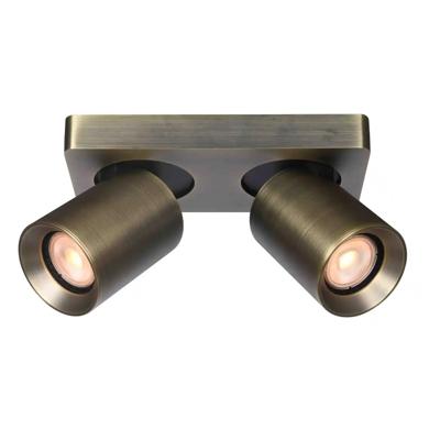 Artdelight Spot Megano 2 lichts balk antiek brons