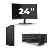 Dell Optiplex 3060 Micro USFF - Intel Core i5-8e Generatie - 8GB RAM - 256GB SSD - Windows 11 + 1x 24 inch Monitor - thumbnail