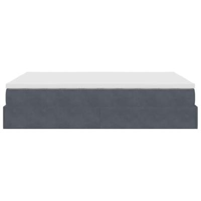 Ottoman bed met matras 140x190cm fluweel donkergrijs
