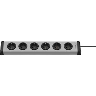 Ehmann 0200x00062301 Stekkerdoos 6-voudig Grijs, Zwart Randaarde stekker 1 stuk(s)