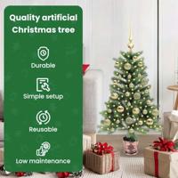 VidaXL Kerstboom met 150 led met standaard groen 90 cm pe - thumbnail