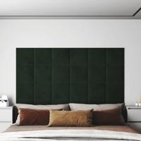VidaXL Wandpanelen 12 st 1,08 m² 30x30 cm fluweel donkergroen - thumbnail