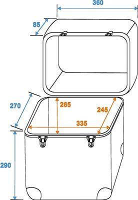Roadinger Plattencase Aluminium Roadinger Flightcase (l x b x h) 360 x 360 x 260 mm