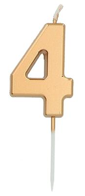 Cijferkaars &apos;4&apos; Goudkleurig 5cm