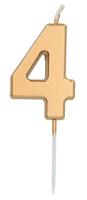 Cijferkaars &apos;4&apos; Goudkleurig 5cm - thumbnail